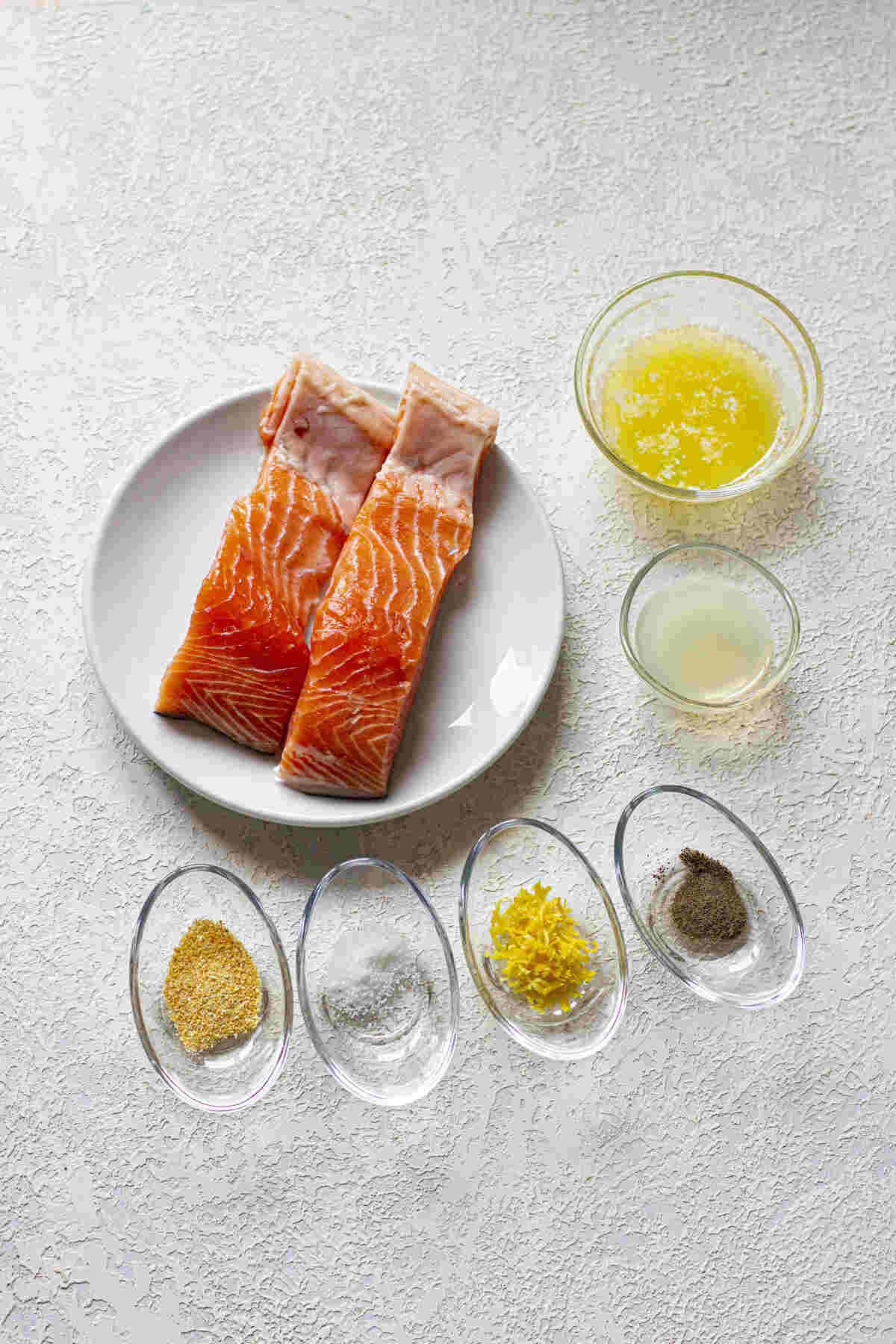 Ingredients for Lemon Butter Baked Salmon