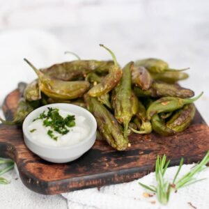 Air-Fried Shishito Peppers with Dipping Sauce