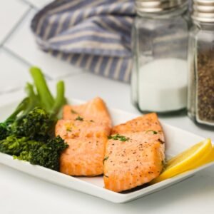 Air Fryer Salmon on a platter