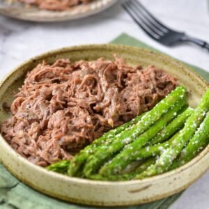 Copycat Cracker Barrel Roast Beef in a platter.