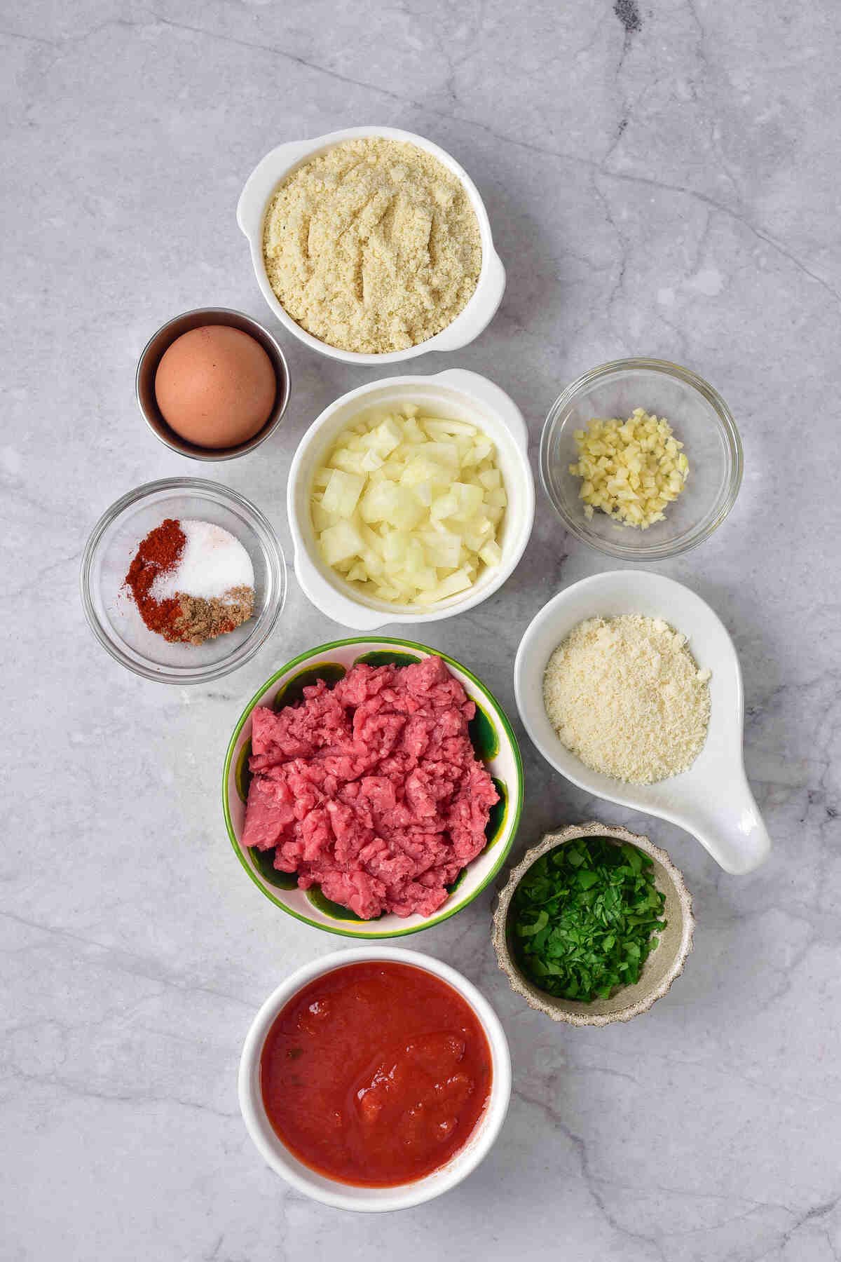 Ingredients you will need for Baked Meatballs with Marinara Sauce