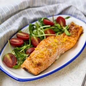 Lemon Butter Baked Salmon served side dish